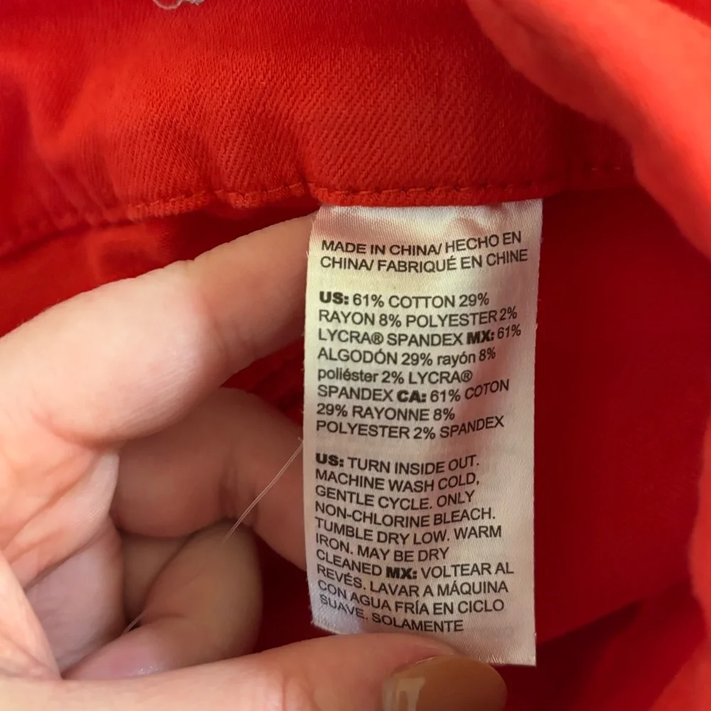 Chico's Pull On Jegging Ankle Pants Red Orange US Size 4 Chico's Size 0R - Picture 7 of 9